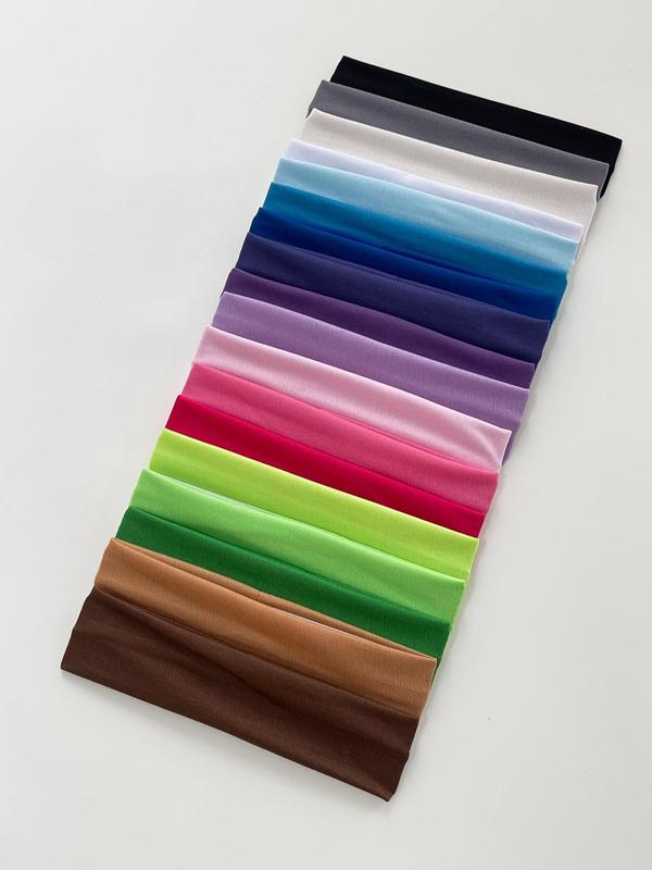 18pcs set Women's Simple Style Plain Color Hair Band, Casual Trendy Elastic Hair Band, Hair Accessories for Daily Use for Women & Girls