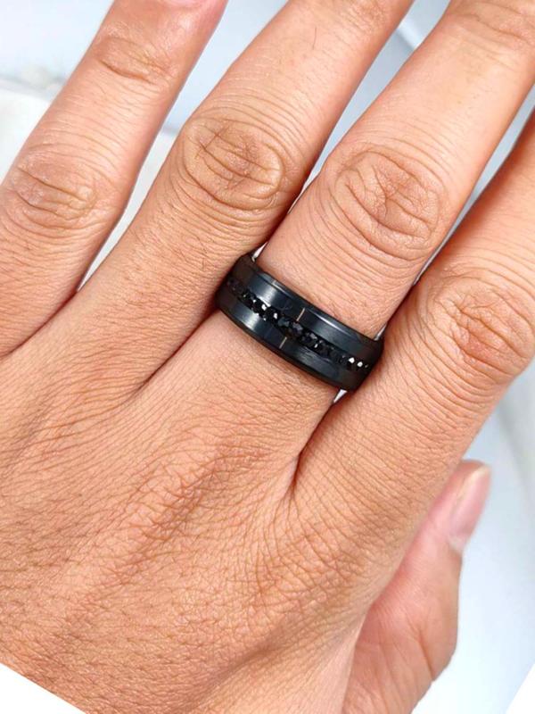Men's Fashion Simple Plain Color Ring, Casual Wide Ring, Engagement Wedding Anniversary Birthday Gift