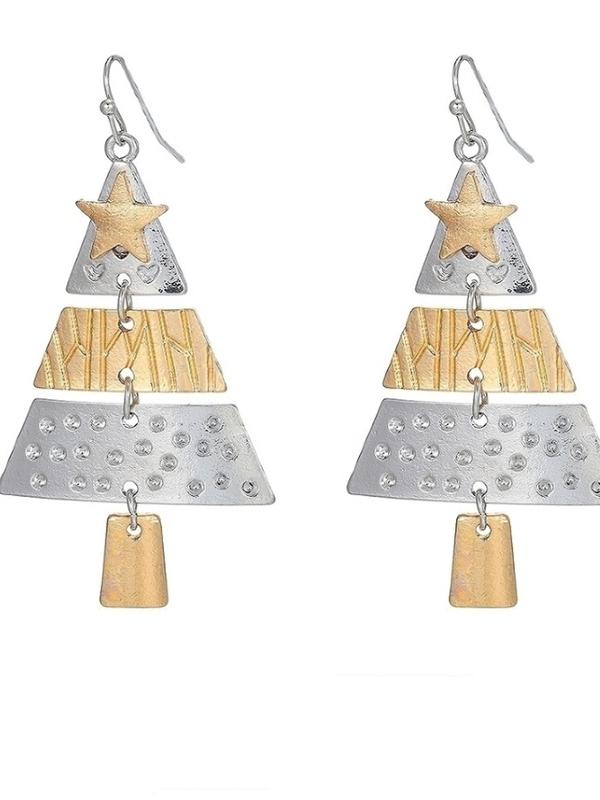 Christmas Tree Design Dangle Earrings, Fashionable Jewelry for Women & Girls, Trendy All-match & Exquisite Jewelry for Birthday Gift