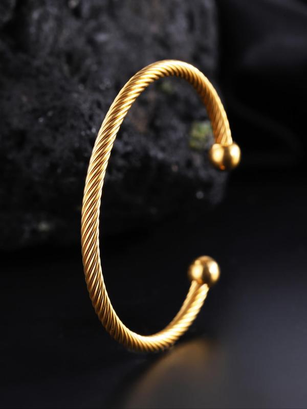 Fashion Creative Plain Color Stainless Steel Cuff Bangle, Fashion Jewelry for Party, Daily Clothing Decor, Trendy All-match & Exquisite Jewelry for Birthday Gift