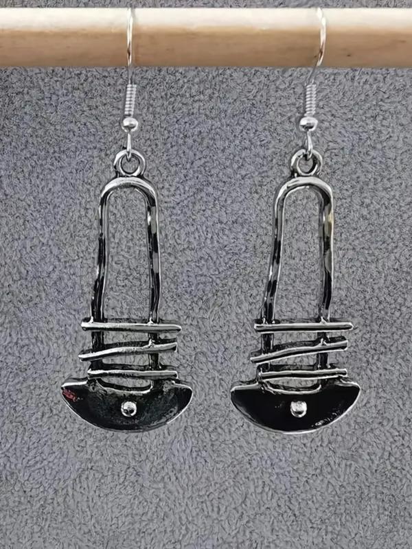 1 Pair Retro Geometric Design Dangle Earrings, Boho Jewelry Gifts for Women