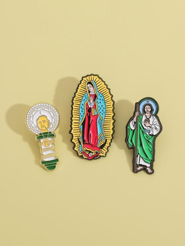 Cartoon Jesus Design Brooch, Creative Clothes Brooch, Fashion Accessories for Men & Women, Enamel Pin for Backpacks, Scarves, Hats Decoration Fixed Buckle