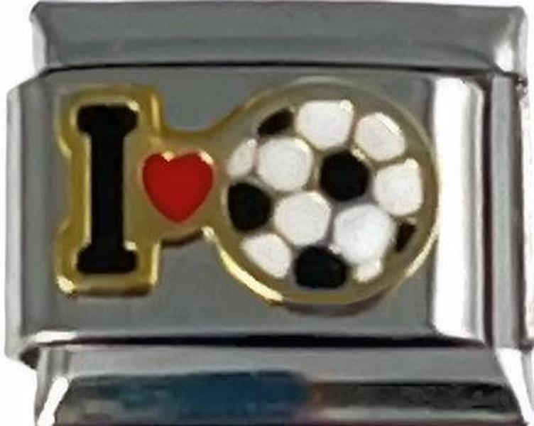 Italian Charm Link 9mm I Love Soccer Charm