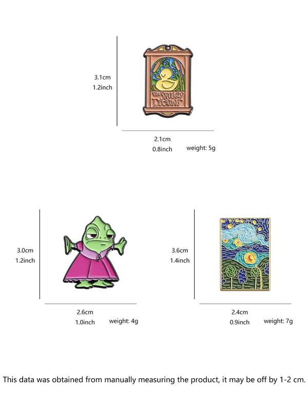 Cartoon Character & Landscape Paint Design Brooch Set, Cute Brooch, Fashion Accessories for Women & Men, Trendy All-match & Exquisite Brooch for Birthday Gift