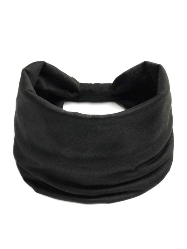 Summer Solid Color Knot Sports Hair Band, Sweat-absorbing Elastic Hair Accessory for Running Yoga Gym, Women Sports Clothes Accessories