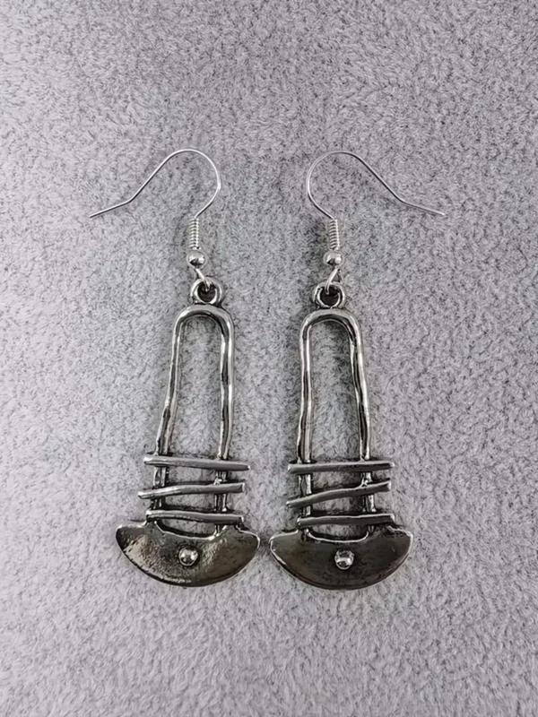 1 Pair Retro Geometric Design Dangle Earrings, Boho Jewelry Gifts for Women