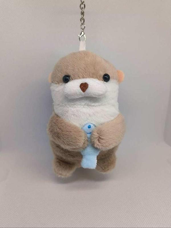 Cute Cartoon Otter Design Plush Keychain, Animal Shaped Plush Keychain for Women & Men, Fashion Accessories for Daily Use