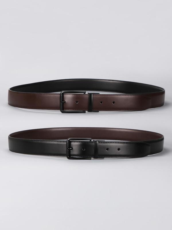 Men's Solid Color Rotate Buckle Belt, Business Casual Business Waistband for Work Office, Fashion Belt for Daily Clothing Decoration