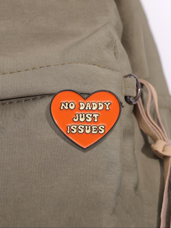 Creative Letter & Heart Design Brooch, Fashion Alloy Badge for Men & Women, Creative Clothes Accessories for Daily Wear