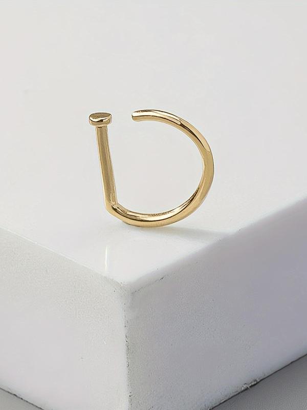 Punk Style Stainless Steel Fake Piercing Nose Ring, Fashionable Fake Nose Ring for Women & Men, Body Jewelry for Party, Trendy All-match Jewelry for Gift