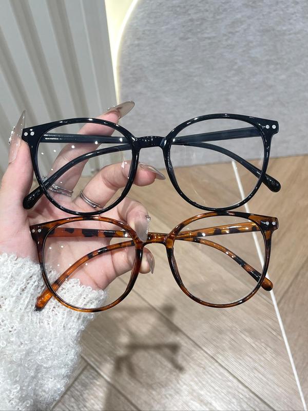 Women's Fashionable Tortoise Square Frame Eyeglasses, Trendy Casual Eyeglasses for Everyday Use, Fashion Accessories for Outdoor Activities