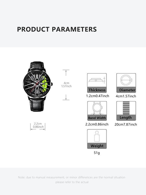 Men's Street Trend Round Dial Quartz Watch, Fashionable  Wheel Design Wristwatch, Trendy Watch for Daily Life