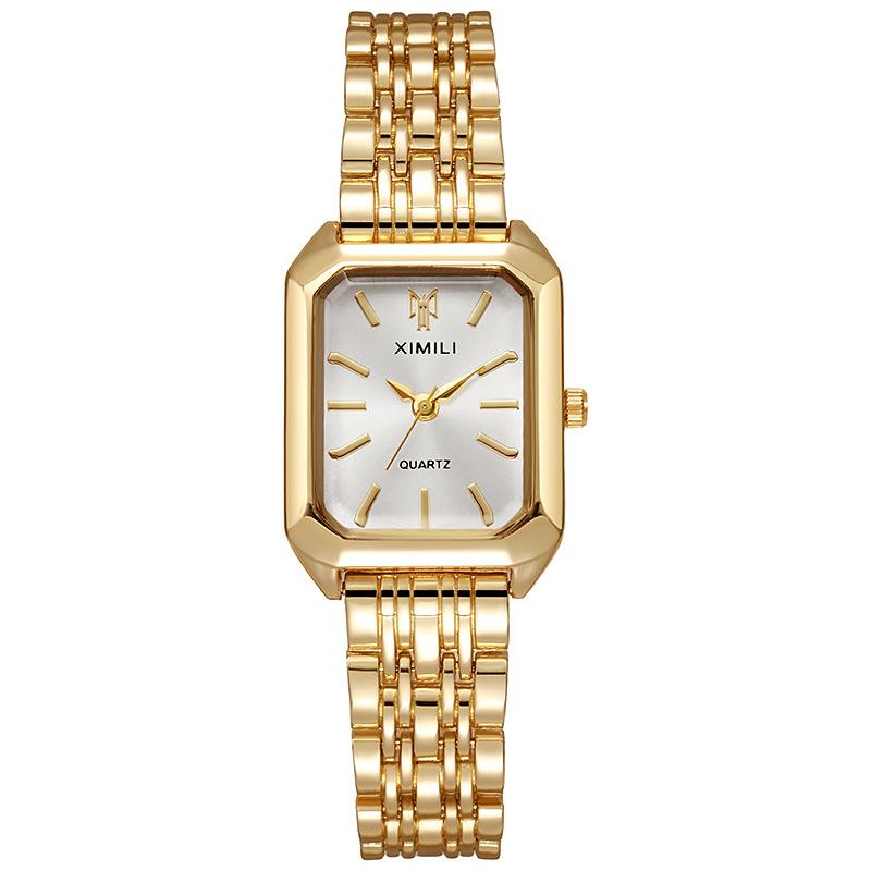 2024 New Light Luxury Steel Belt Women's Watch for Female Students Fashion Simple Square Quartz Watch