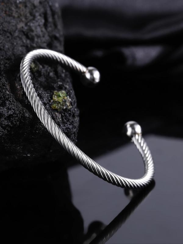 Fashion Creative Plain Color Stainless Steel Cuff Bangle, Fashion Jewelry for Party, Daily Clothing Decor, Trendy All-match & Exquisite Jewelry for Birthday Gift