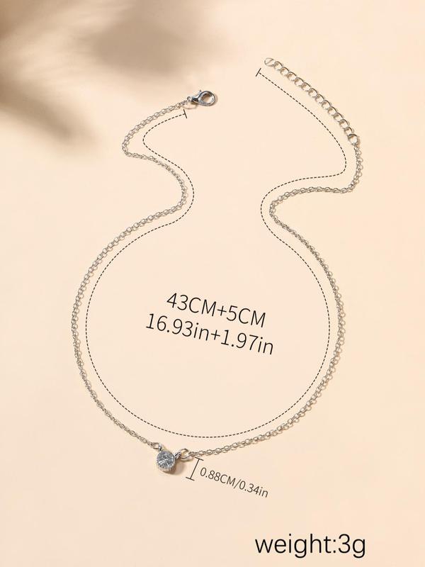 Rhinestone Decor Pendant Necklace for Women for Gift, Clavicle Necklace for Women, Trendy Necklace for Daily Wear, Without Box