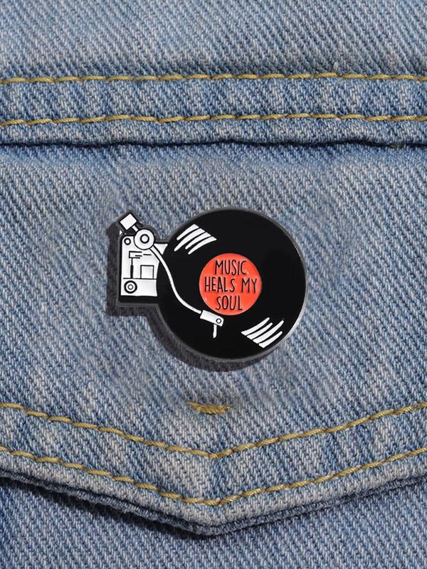 Record Design Brooch,  Cute Clothes Badge, Fashion Accessories for Men & Women, Enamel Pin Suitable for Backpacks, Jeans, Scarves, Hats Decoration