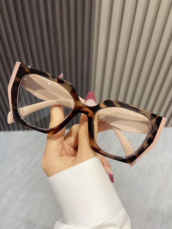 Simple Eyeglasses for Everyday Use As Perfect Gift for Girlfriend and Boyfriend, Summer Colorblock Cat Eye Frame Fashion Eyewear