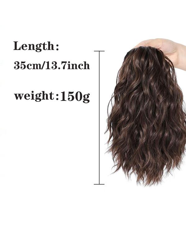 14 Inch Short Wavy Ponytail Extension, Curly Ponytail Extension with Cord, Synthetic Hair Extensions for Party & Daily Use