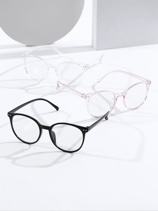 Unisex Vintage Round Frame Eyeglasses, Trendy Minimalism Eyeglasses for Everyday Use, Fashion Accessories for Outdoor Activities