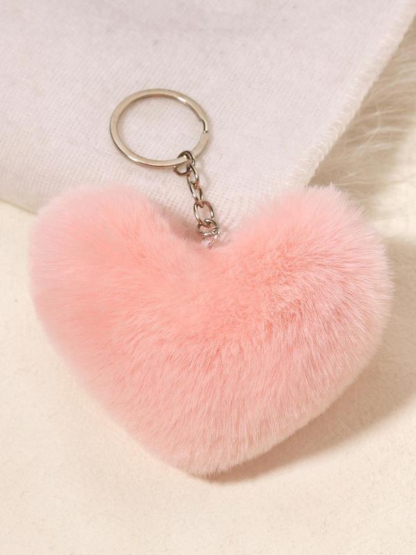 Heart Shaped Plush Keychain, Cute Keychain for Women & Men, Fashion Accessories for Daily Use, Perfect for Student for Daily Use