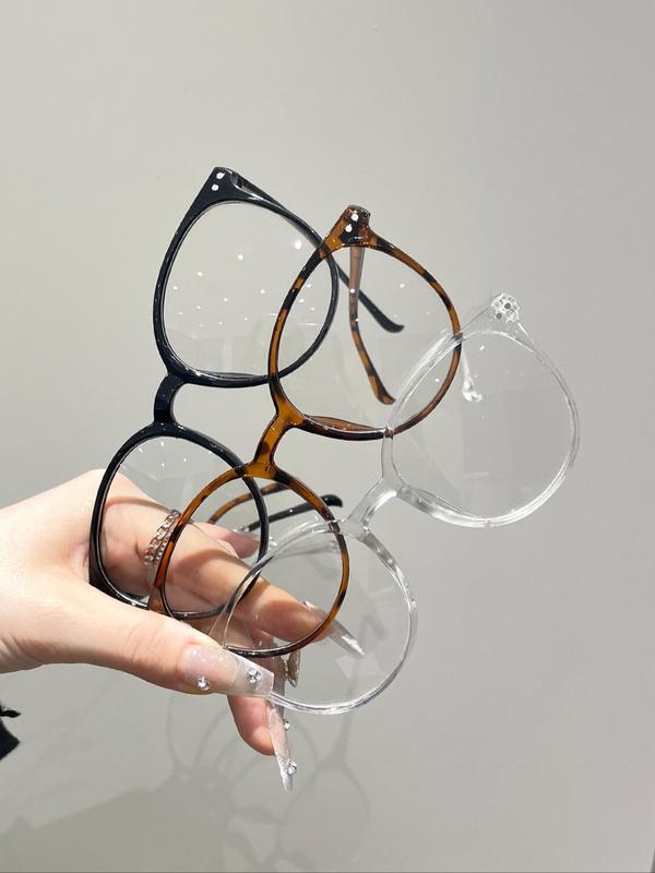 Unisex Vintage Round Frame Eyeglasses, Trendy Minimalism Eyeglasses for Everyday Use, Fashion Accessories for Outdoor Activities