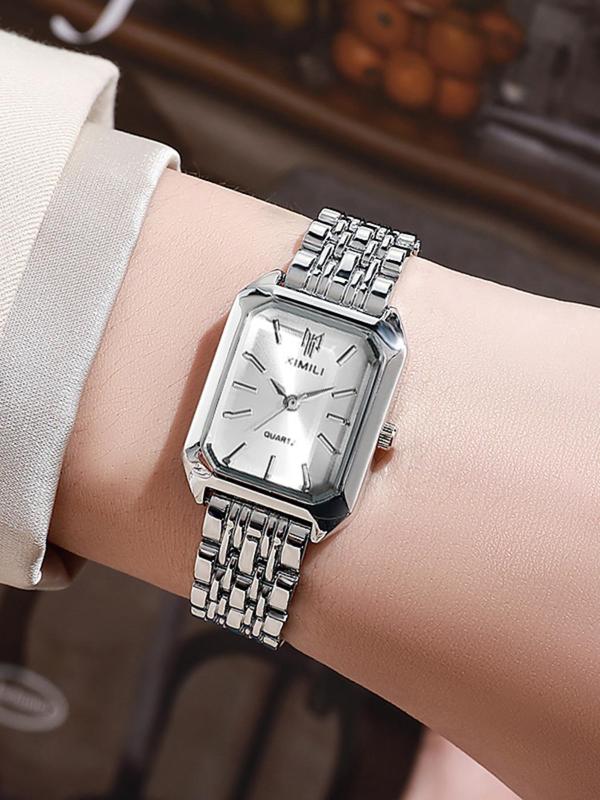 Women's Elegant Fashion Square Dial Analog Quartz Watch, Fashion Watch for Party, Daily Clothing Decor, Trendy Watch for Birthday Gift without Box