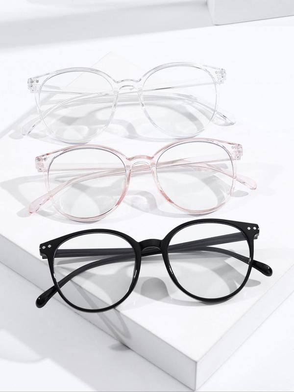 Unisex Vintage Round Frame Eyeglasses, Trendy Minimalism Eyeglasses for Everyday Use, Fashion Accessories for Outdoor Activities