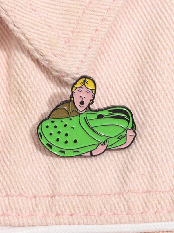 Cartoon Character with Clogs Design Brooch, Cute Clogs Design Brooch Pin, Fashion Accessories for Women & Men, Creative Gift for Friends