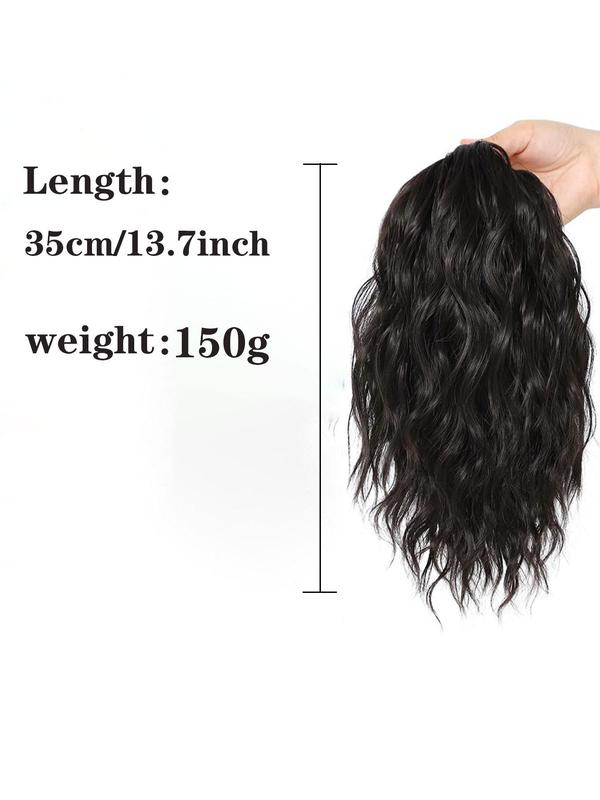 14 Inch Short Wavy Ponytail Extension, Curly Ponytail Extension with Cord, Synthetic Hair Extensions for Party & Daily Use
