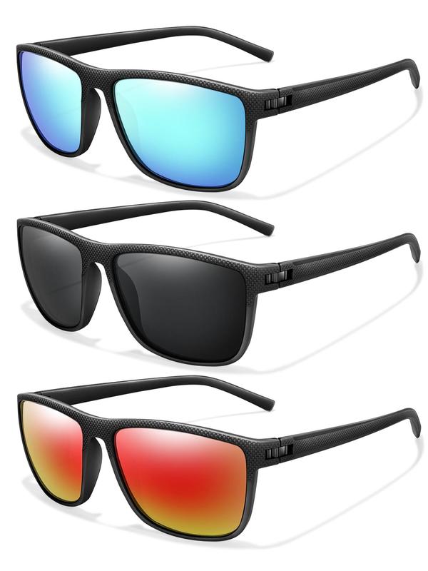 Unisex Polarized Sunglasses, Square Frame + Mirrored Polarized Lens, Outdoor Sports Eyewear for Cycling, Running, Fishing, Driving, Fall Outfits, Fallfreshness