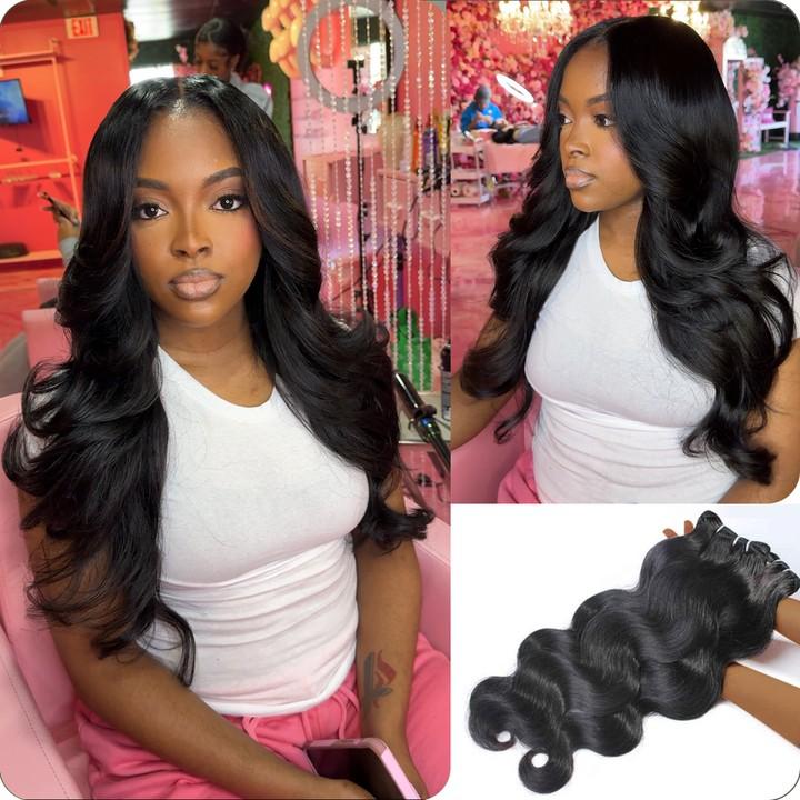 [Wequeen] Budget Friendly 10A Grade Brazilian Virgin 100% Human Hair Body Wave Quick Weave Sew in Glue in Viral Hair Bundles
