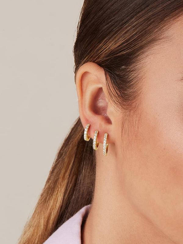 Rhinestone Decor Hoop Earrings, Fashionable Earrings for Women & Men, Trendy All-match & Exquisite Jewelry for Birthday Gift