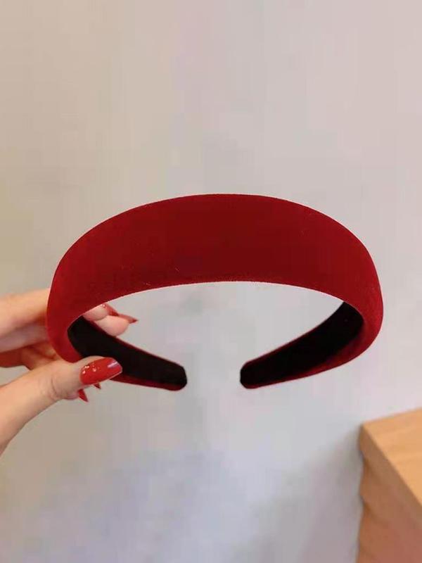 Women's Elegant Velvet Headband, Minimalist Temperament Solid Color Hair Hoop, Fashionable Hair Accessories for Women & Girls