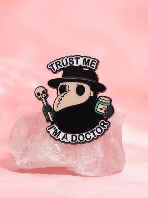 Cute Cartoon Plague Doctor Design Brooch, Fashion Accessories for Women & Men, Creative Gift for Doctor As Halloween Gift