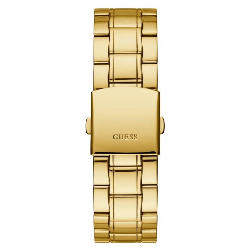 GUESS Female Gold-Tone and Black Diamond Analog Watch