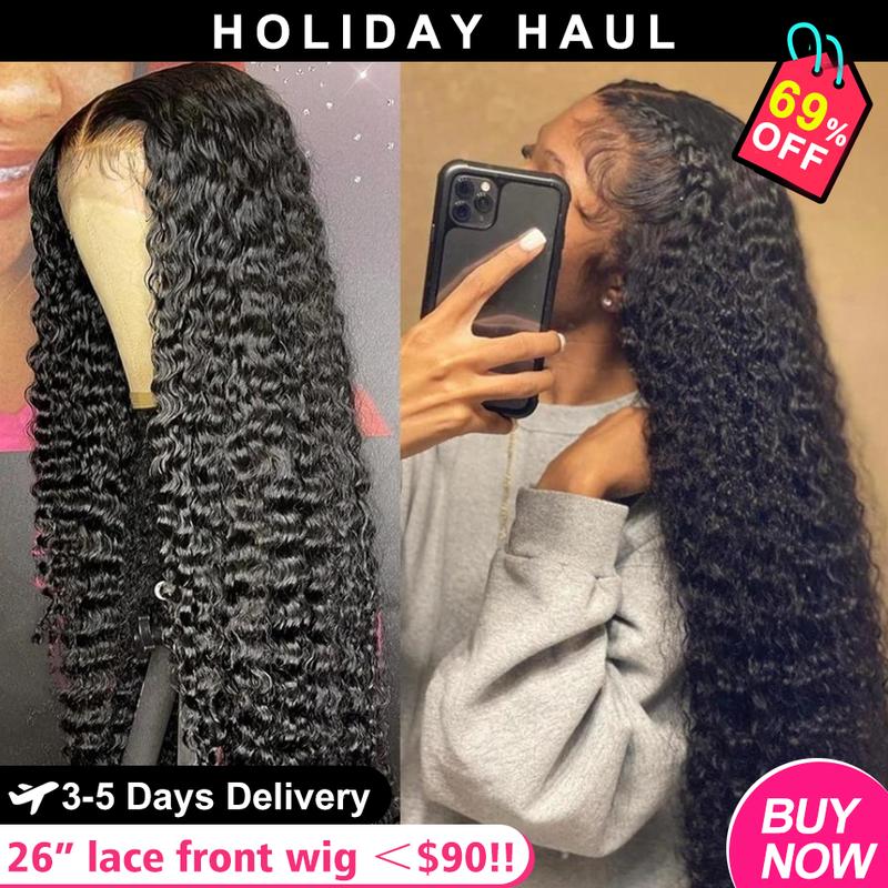 Bling Hair Fashion 13x4 13x6 Deep Wave HD Lace Front Wig Human Hair 180% density Transparent Lace Frontal Wigs For Women Real Hair Wigs PrePlucked Lace Front Wig