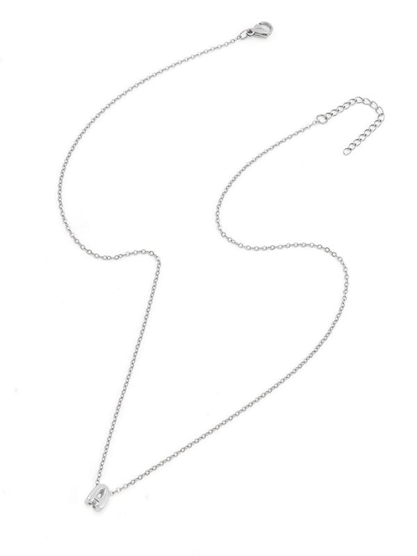Bubble Initial Letter Pendant Necklace for Women, Stainless Steel Jewelry for Party, Daily Clothing Decor, Trendy All-match & Exquisite Jewelry for Birthday Gift