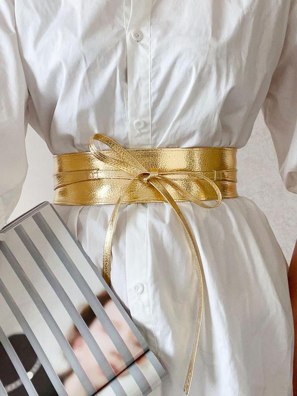Women's Elegant Wide Belt, Trendy Minimalist Waistband for Jeans & Short Skirt, Fashion Accessories for Party & Daily Clothing Decor
