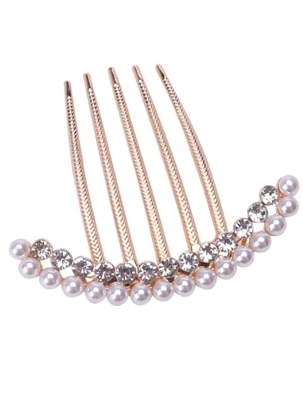 Faux Pearl & Rhinestone Decorated Hair Pin, Elegant Hair Accessories for Women & Girls, Trendy All-match & Exquisite Hair Pins for Birthday Gift