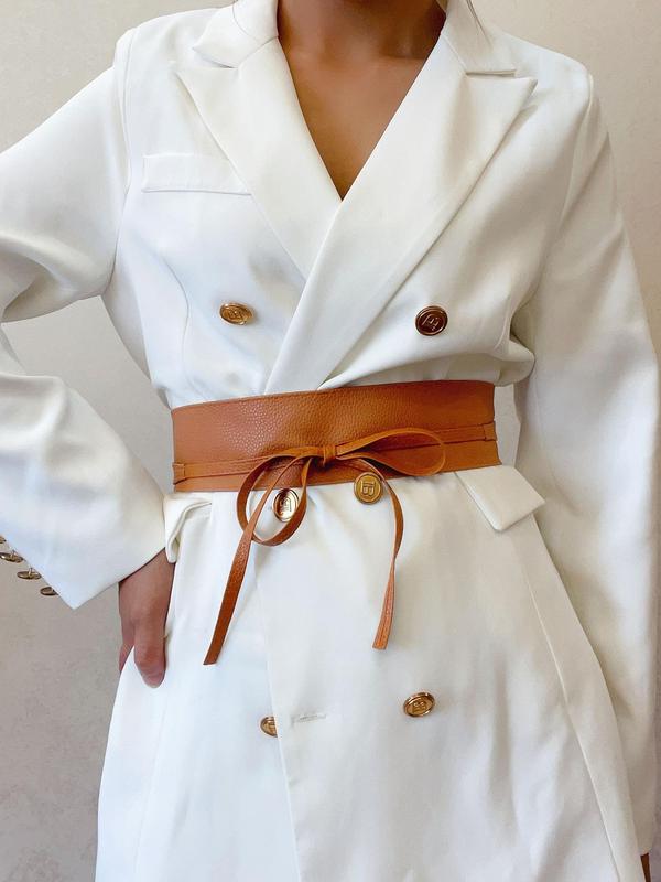 Women's Elegant Wide Belt, Trendy Minimalist Waistband for Jeans & Short Skirt, Fashion Accessories for Party & Daily Clothing Decor