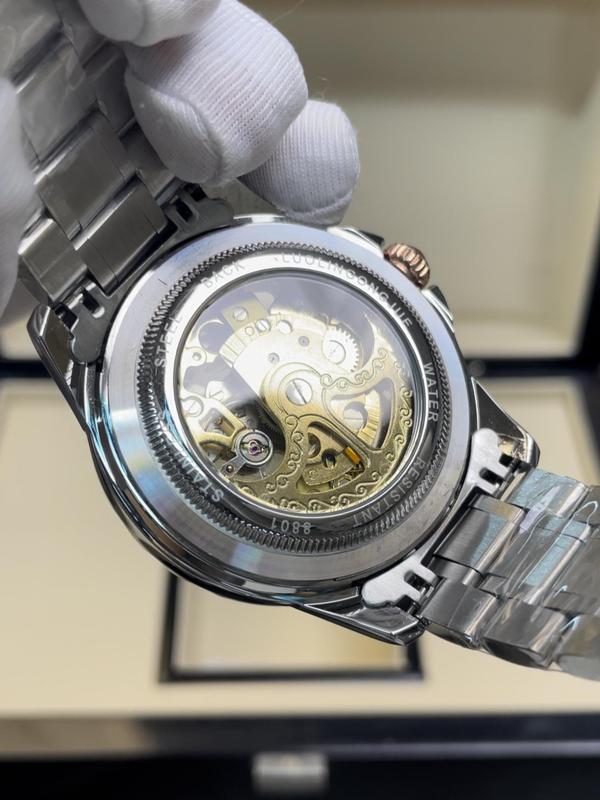 Men's Business Fashion Mechanical Watch, Fashion Luminous Watch for Party, Daily Clothing Decor, Trendy All-match & Exquisite Watch for Birthday Gift with Box
