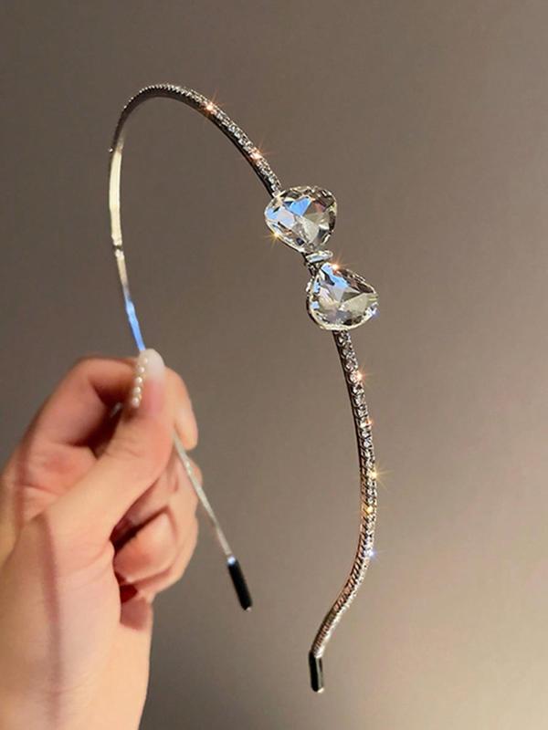 Rhinestone Decorated Bow Design Headband,  Elegant Hair Accessories for Women & Girls, Fashion Hair Accessories for Party, Daily Clothing Decor
