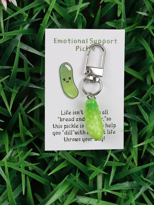 Cucumber Pickle Design Keychain, Cute Keychain for Women & Men, Fashion Accessories for Bag Decoration, Trendy All-match Keychain for Birthday Gift