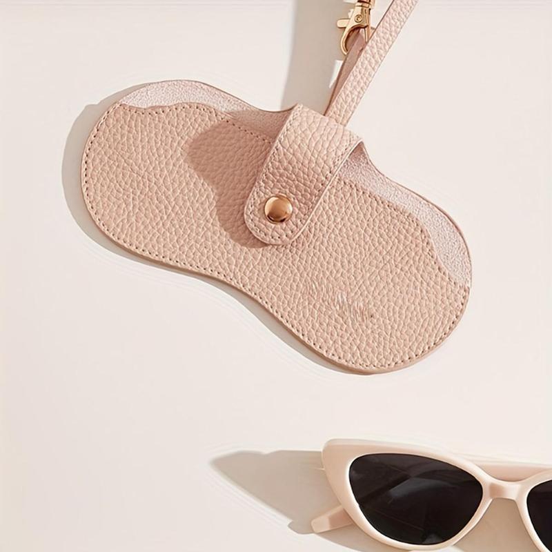 Portable Scratch-proof Glasses Case, 1 Count PU Leather Soft Neck-hanging Sunglasses Pouch, Organizer for Jewelry, Home Supplies & Outdoor