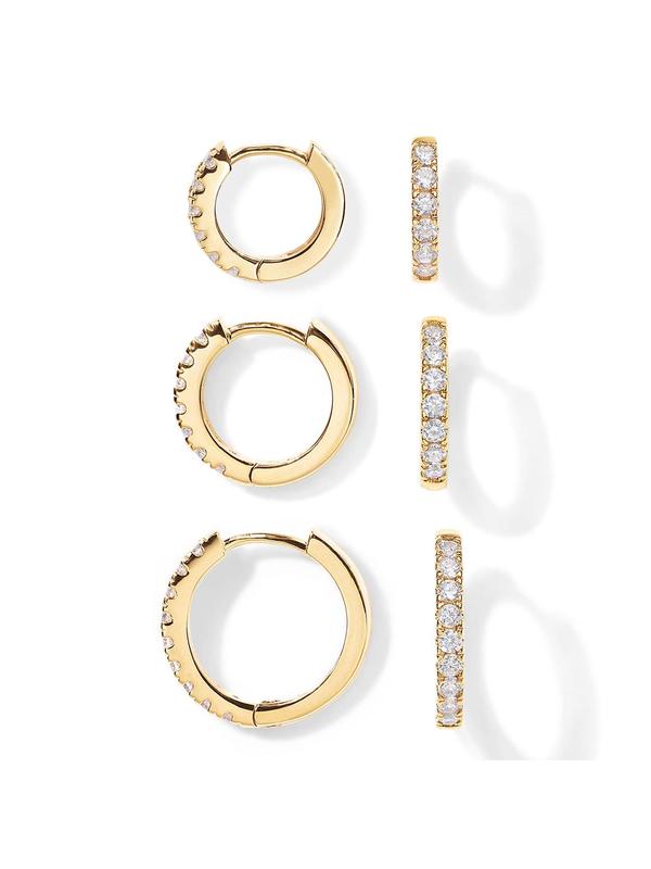 Rhinestone Decor Hoop Earrings, Fashionable Earrings for Women & Men, Trendy All-match & Exquisite Jewelry for Birthday Gift