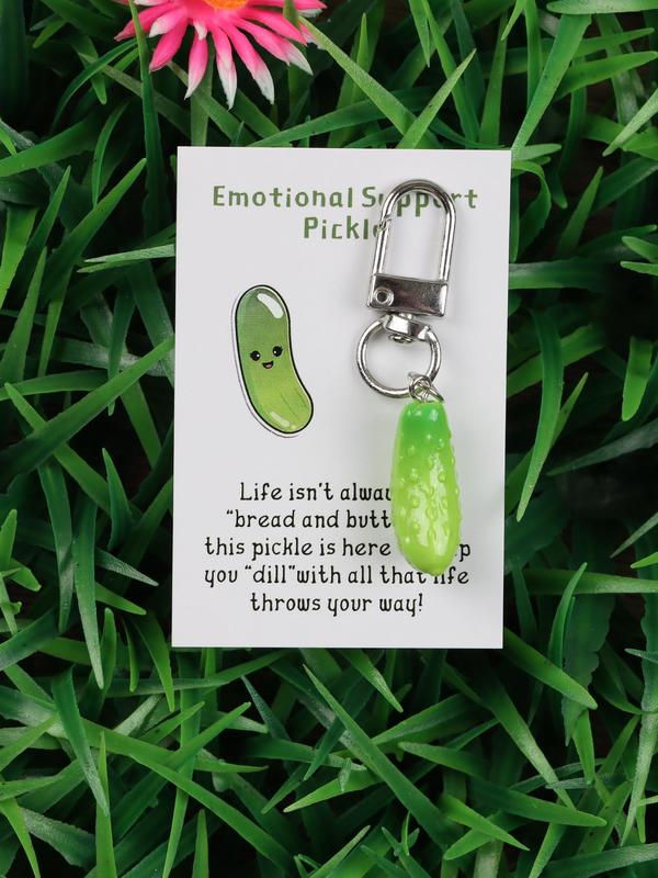 Cucumber Pickle Design Keychain, Cute Keychain for Women & Men, Fashion Accessories for Bag Decoration, Trendy All-match Keychain for Birthday Gift