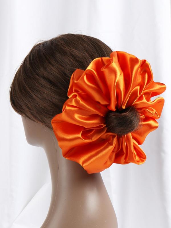 Solid Color Ruched Design Scrunchie, High Stretch Hair Tie, Fashion Hair Accessories for Women & Girls
