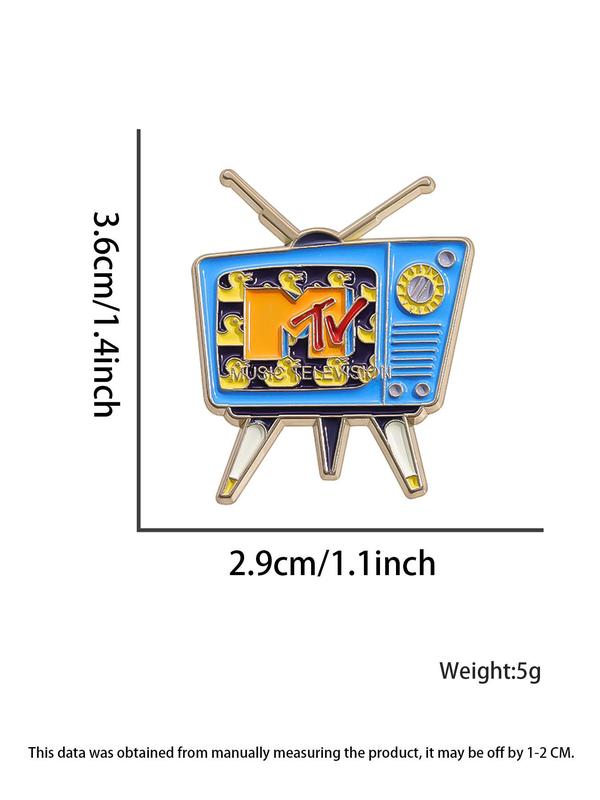 Vintage Tv Shaped Brooch, Enamel Pin Suitable for Backpacks, Jeans, Scarves, Hats Decoration,  Trendy All-match & Exquisite Brooch for Birthday Gift
