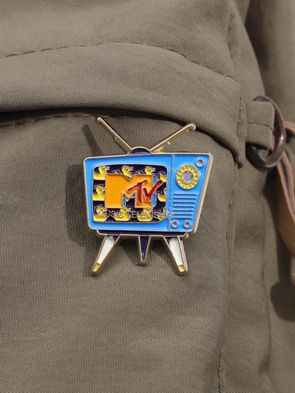 Vintage Tv Shaped Brooch, Enamel Pin Suitable for Backpacks, Jeans, Scarves, Hats Decoration,  Trendy All-match & Exquisite Brooch for Birthday Gift