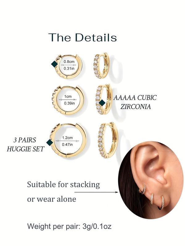 Rhinestone Decor Hoop Earrings, Fashionable Earrings for Women & Men, Trendy All-match & Exquisite Jewelry for Birthday Gift